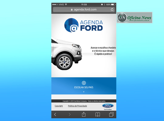 Ford lança versão smartphone para agendamento de serviços