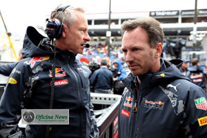 Horner dá desculpa folgada e culpa falta de espaço para justificar péssima parada de Ricciardo no boxe (foto Red Bull/Getty Images)