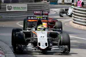 Sergio Perez conseguiu mais um pódio e resistiu aos ataques de Sebastian Vettel (foto Sahara Force India)