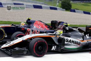 Na Áustria, Sérgio Pérez bateu porque não pôde ser avisado que seu carro tinha problemas com os freios (Foto Sahara Force India)