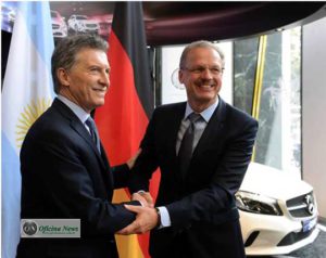Macri (e) e Volker Mornhinweg, presidente da MB Vans