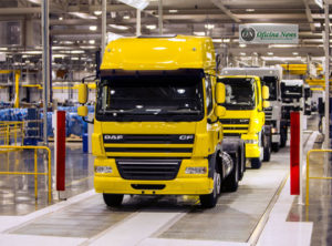 Linha de montagem dos caminhões DAF: quatro unidades por dia