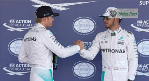 No México Nico e Lewis fizeram as pazes após temporada conturbada (Foto Mercedes)