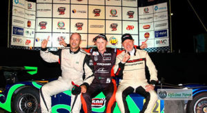 O trio vencedor ds 500 MIlhas de Londrina: Paulo Souza (E), Tiel Andrade e Mauro Kein (Foto Divulgação)