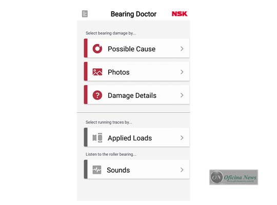 NSK apresenta aplicativo de identificação de falhas em rolamentos