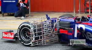 A estrutura usada para medir a turbulência no STR12 de Carlos Sainz Jr (Red Bull)