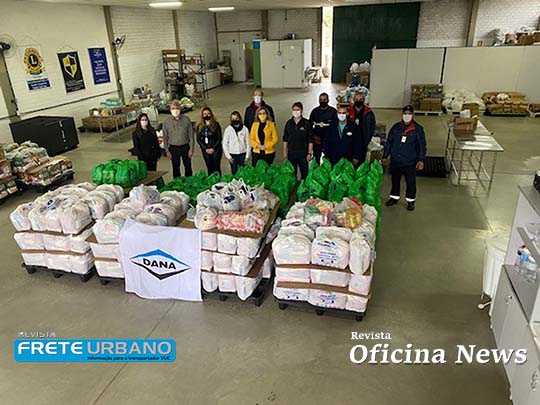 Dana promove campanha solidaria e distribui nove toneladas de alimentos